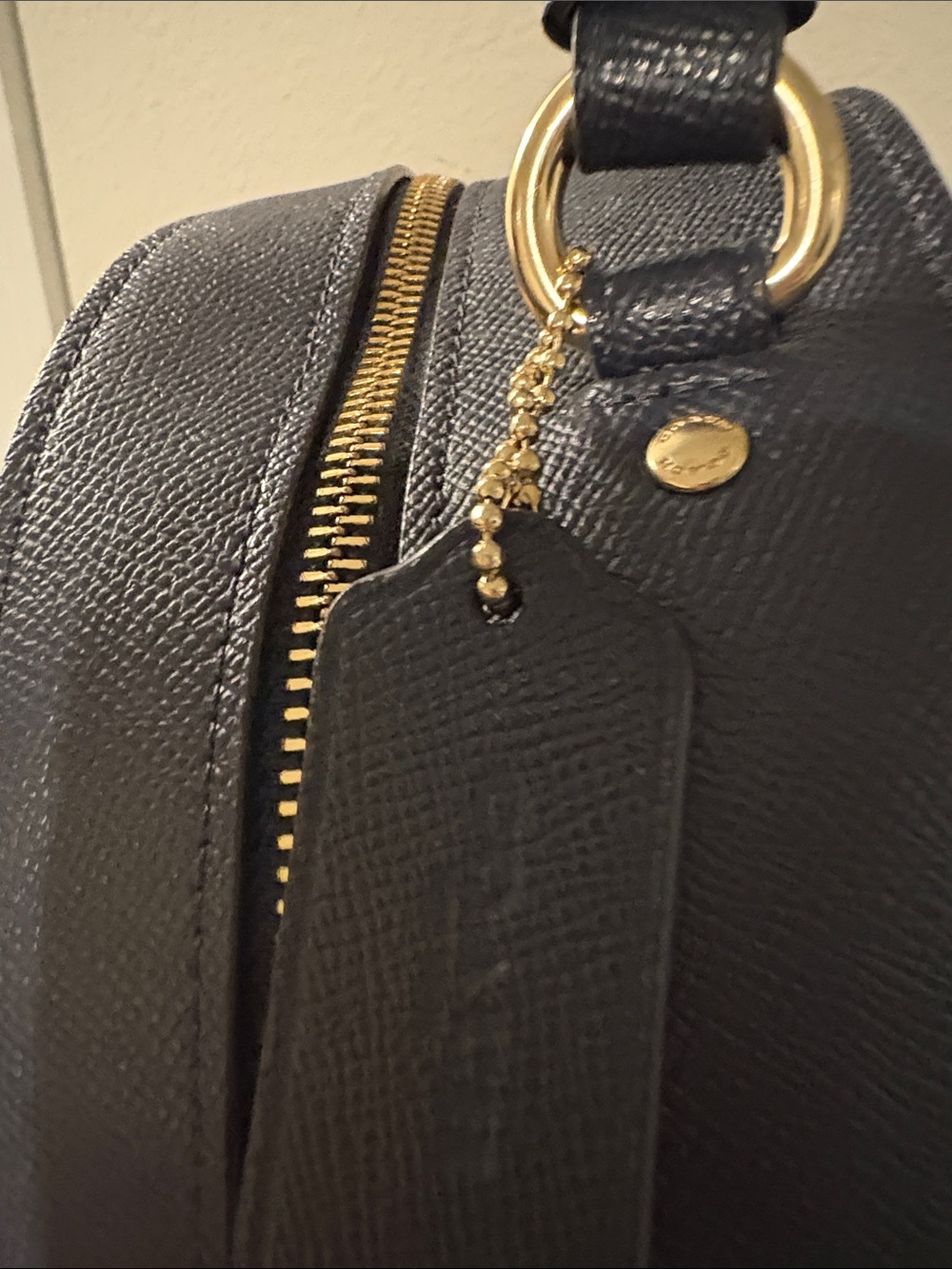 COACH Black Leather Dome Backpack with Gold Hardware - Picture 4 of 5